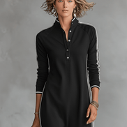 Vestido Maxi Sudadera con Ribete Blanco
