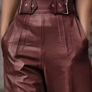 Pantalones de cintura alta y pierna ancha