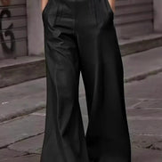 Pantalones de cintura alta y pierna ancha