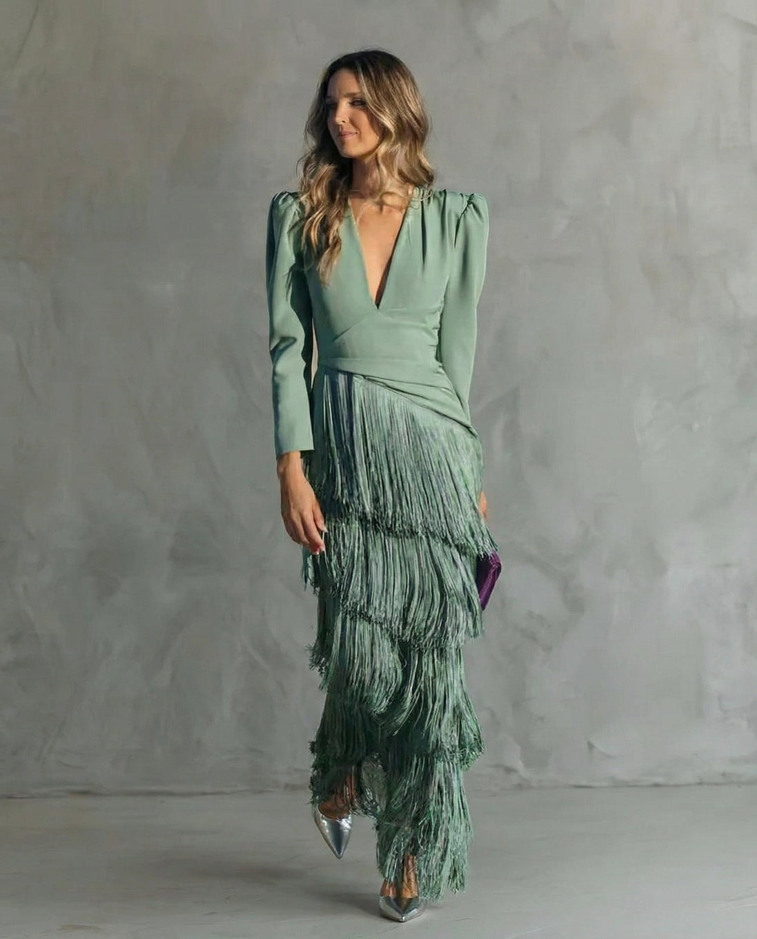 Chiara | Vestido Elegante con Mangas de Flecos