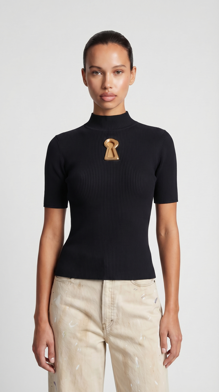 TOP DE PUNTO CANALE CON DETALLE METALICO NEGRO