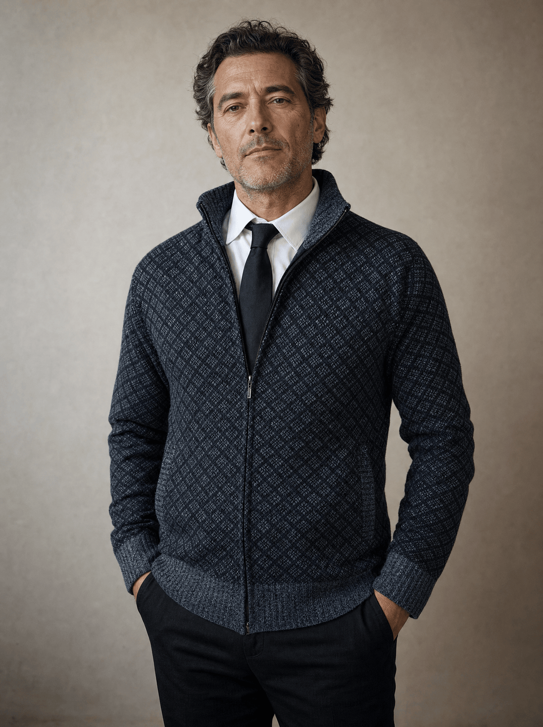 André Ferran Montpellier Zip-Up Sweater
