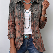 Chaqueta Degradado Texturizado con Volantes