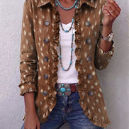Chaqueta Estampado Animal con Volantes
