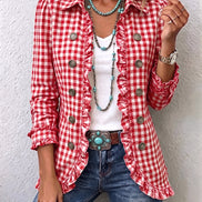 Chaqueta de Cuadros Vichy con Volantes