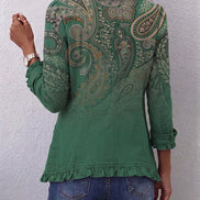 Chaqueta Cachemira Verde con Volantes