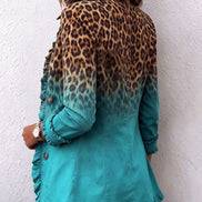 Chaqueta Blazer Leopardo Degradado con Volantes