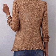Chaqueta Floral Vintage con Volantes