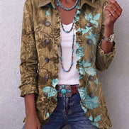 Chaqueta Floral Degradado con Volantes