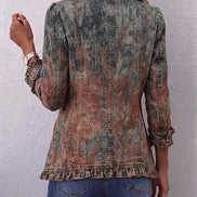 Chaqueta Degradado Texturizado con Volantes