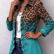 Chaqueta Blazer Leopardo Degradado con Volantes