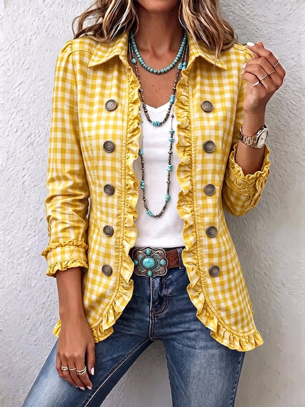 Chaqueta de Cuadros Vichy con Volantes