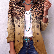 Chaqueta Blazer Leopardo Degradado con Volantes