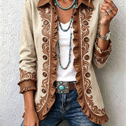 Chaqueta Floral Bordada con Volantes