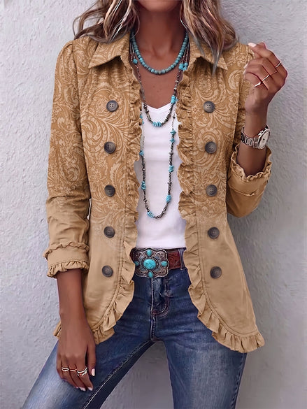 Chaqueta Estampado Relieve con Volantes