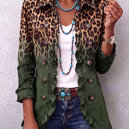 Chaqueta Blazer Leopardo Degradado con Volantes