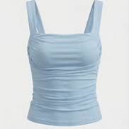 Blusa sin mangas Blair con fruncido y escote cuadrado