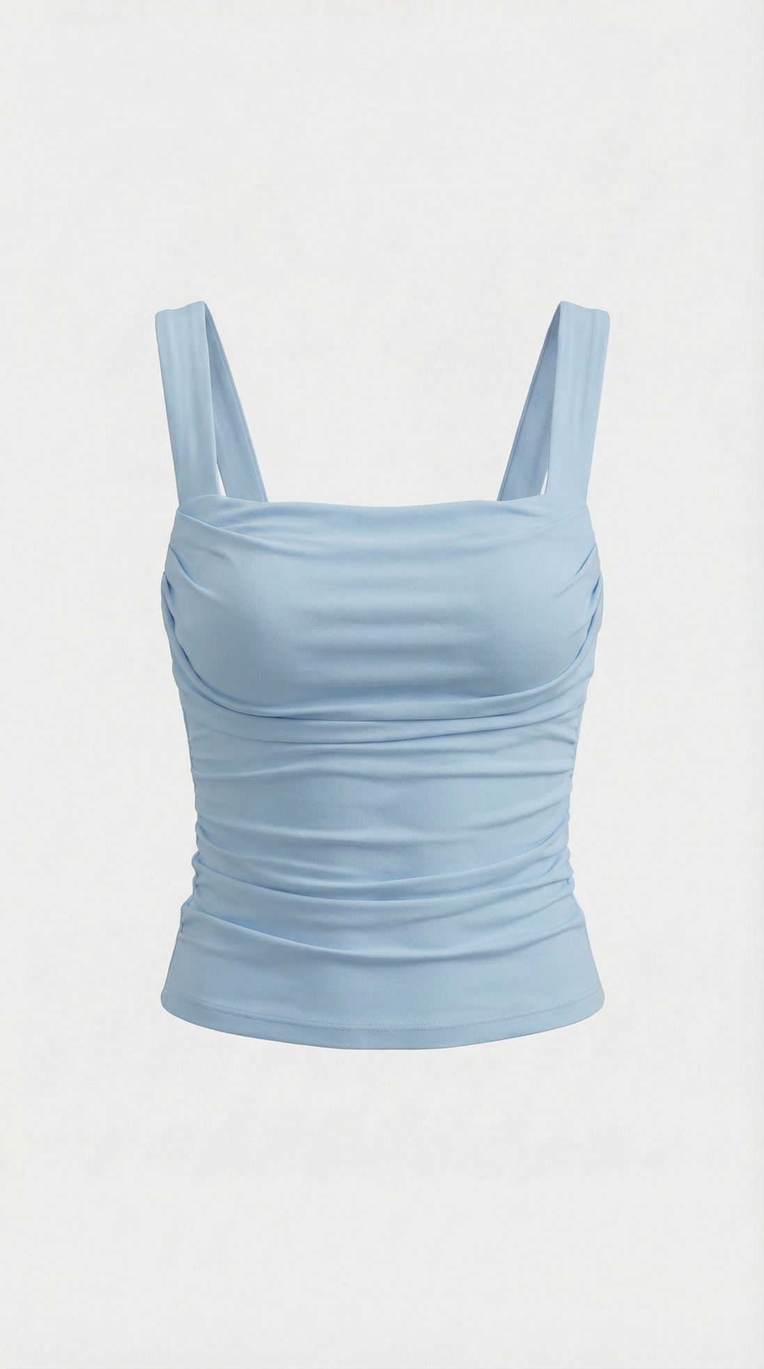 Blusa sin mangas Blair con fruncido y escote cuadrado