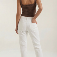 Blusa sin mangas Blair con fruncido y escote cuadrado