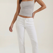 Blusa sin mangas Blair con fruncido y escote cuadrado