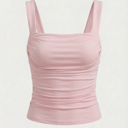 Blusa sin mangas Blair con fruncido y escote cuadrado