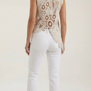 Blusa Asimétrica Delia con Detalles de Encaje