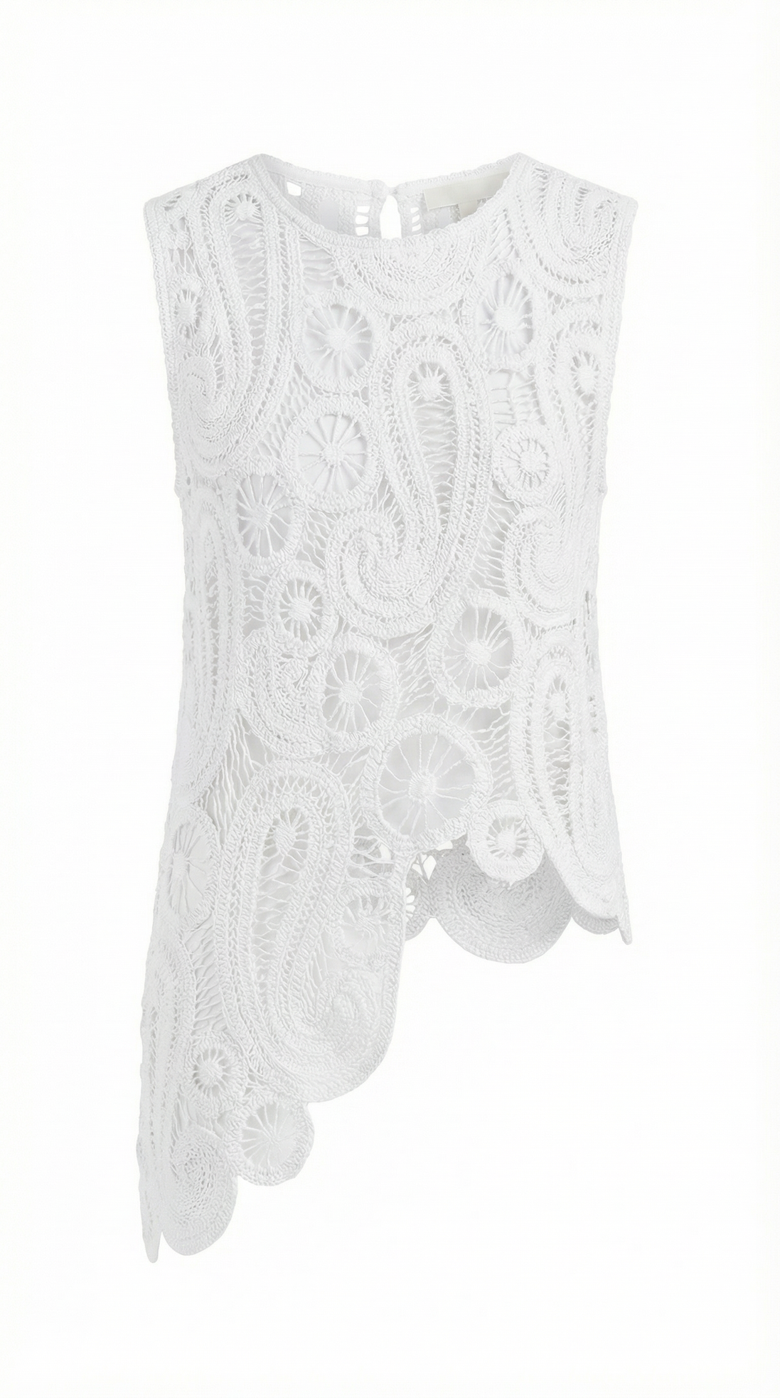 Blusa Asimétrica Delia con Detalles de Encaje