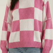Suéter de punto con diseño a cuadros Emma
