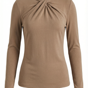 Blusa Jamie con cuello mock y lazo