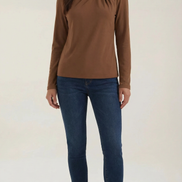Blusa Jamie con cuello mock y lazo