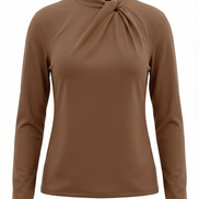 Blusa Jamie con cuello mock y lazo