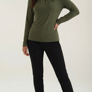 Blusa Jamie con cuello mock y lazo