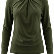 Blusa Jamie con cuello mock y lazo