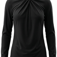 Blusa Jamie con cuello mock y lazo