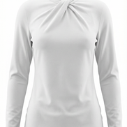 Blusa Jamie con cuello mock y lazo