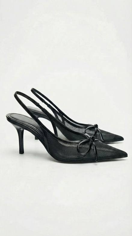 Zapatos de tacón con tira trasera y malla Michelle