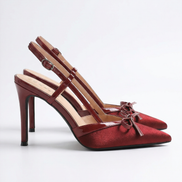 Tacones de Satén Rebecca con Detalle de Lazo