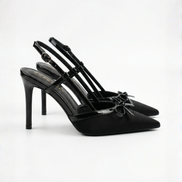 Tacones de Satén Rebecca con Detalle de Lazo
