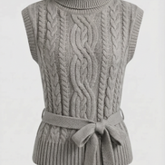 Chaleco de punto trenzado con cuello alto Wendy
