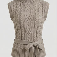 Chaleco de punto trenzado con cuello alto Wendy