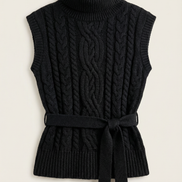 Chaleco de punto trenzado con cuello alto Wendy