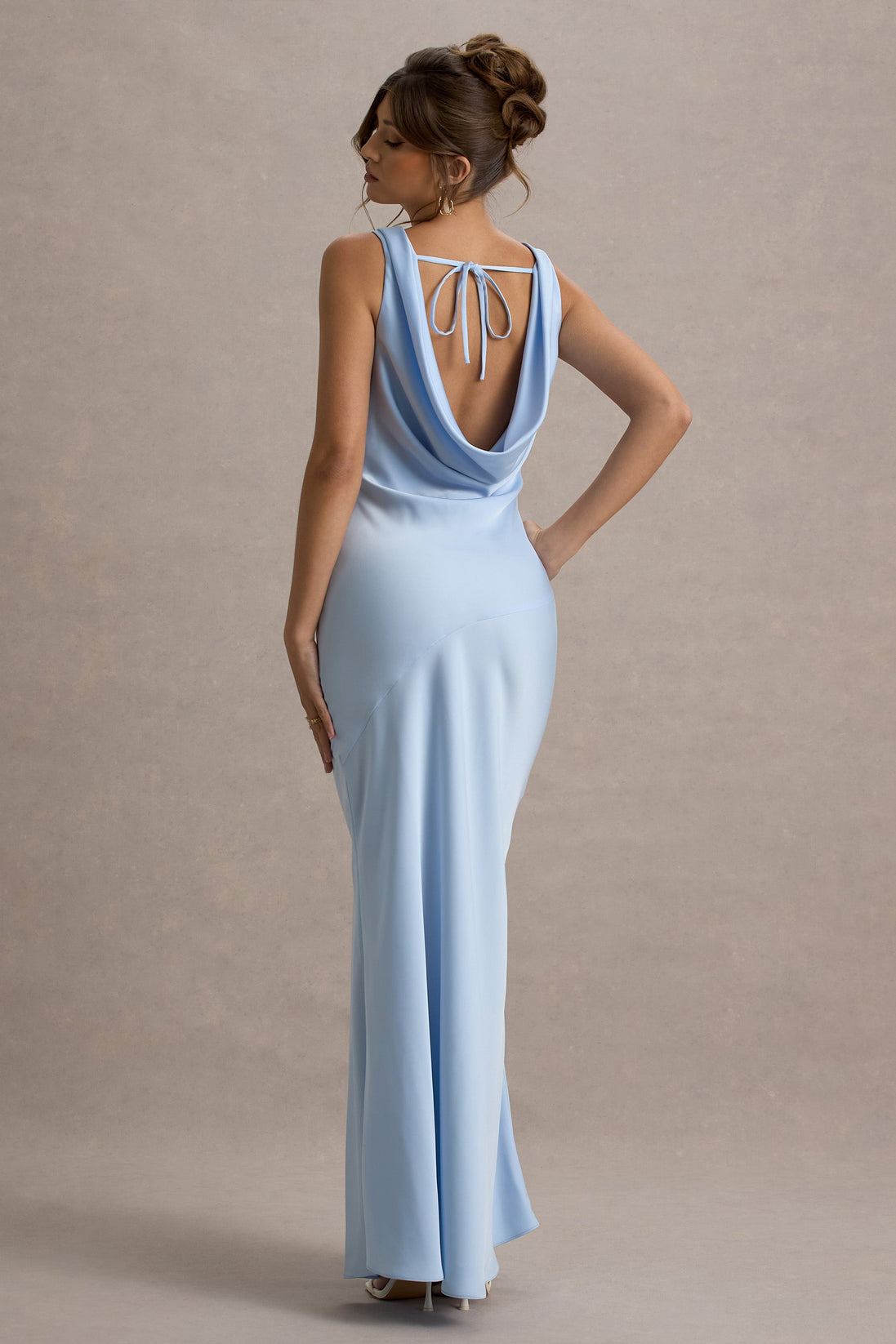 Celeste | Vestido Largo Satinado