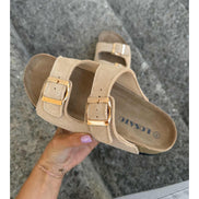 Sandalias LOSATO Ferrata Beige en Piel Natural