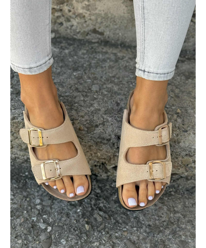Sandalias LOSATO Ferrata Beige en Piel Natural