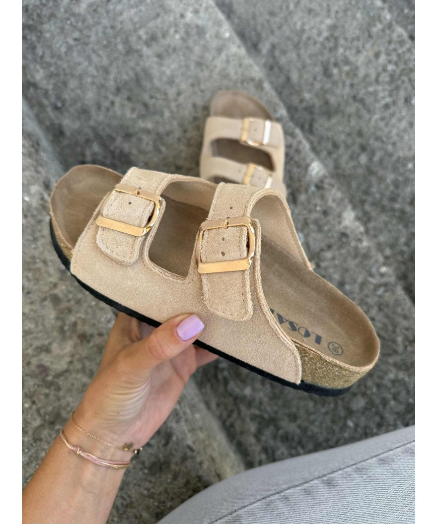 Sandalias LOSATO Ferrata Beige en Piel Natural