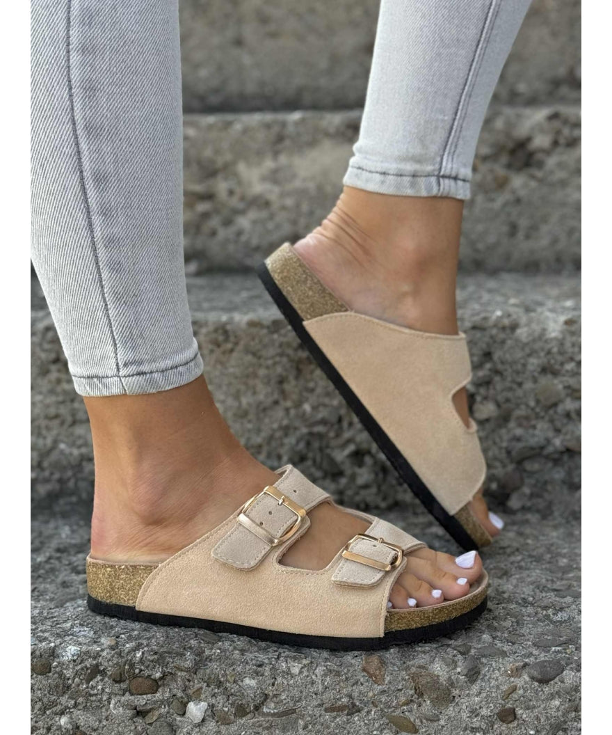 Sandalias LOSATO Ferrata Beige en Piel Natural