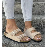 Sandalias LOSATO Ferrata Beige en Piel Natural