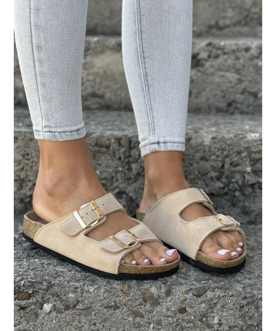 Sandalias LOSATO Ferrata Beige en Piel Natural