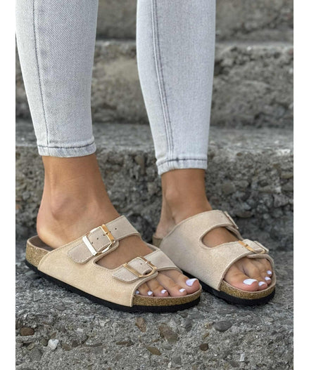 Sandalias LOSATO Ferrata Beige en Piel Natural