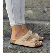 Sandalias LOSATO Ferrata Beige en Piel Natural